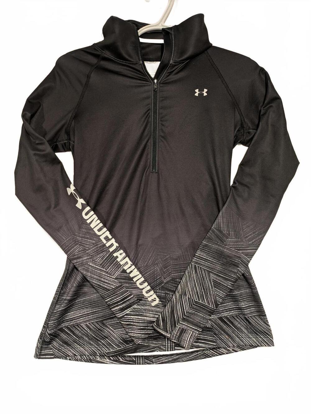 Under Armour Women's 1/4 Zip Long Sleeve Shirt - Black Gradient Design XS
